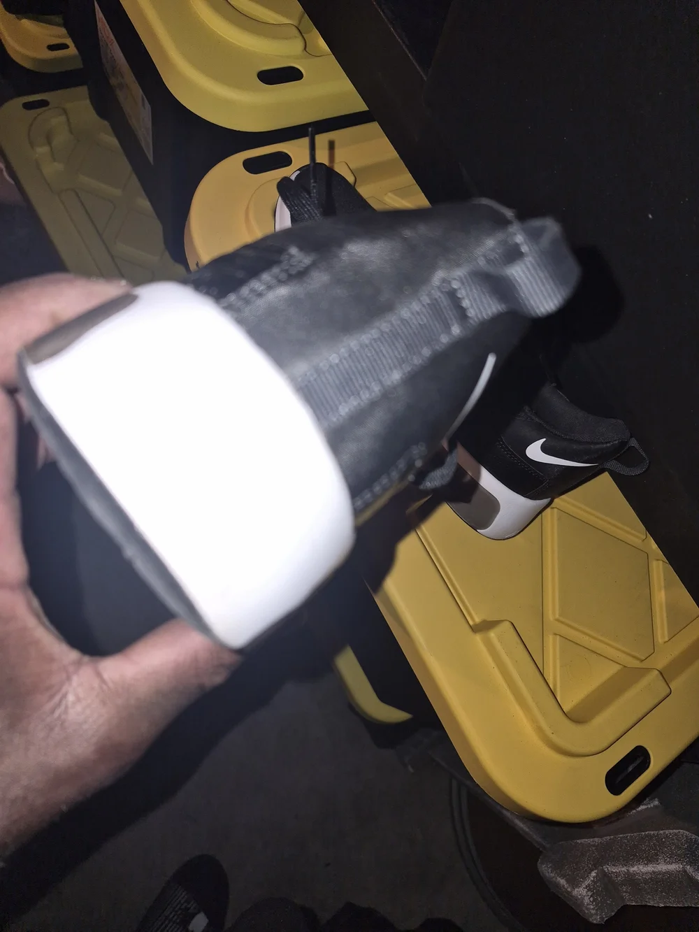 Nike Womes Black and White Slip-On Sneaker with Visible Air